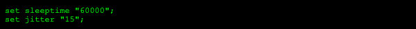 Figure 4: C2 Malleable Profile Settings (beaconing timing)